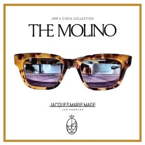 Jacques Marie Mage ‘Molino’ Sunglasses. Havana 8 Frame. Azure Blue Lenses
